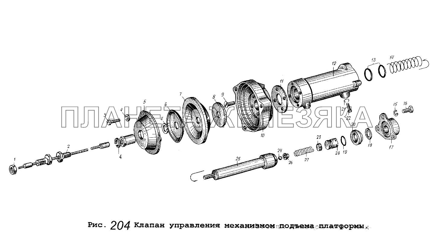 Клапан управления механизмом подъема платформы Общий (см. мод-ции)